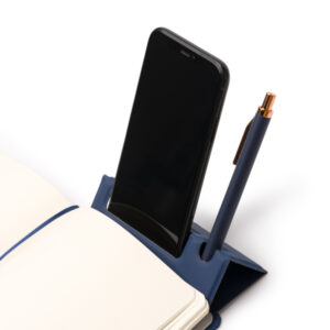 Blocco note A5 in PU riciclato MARION 1166 con supporto smartphone