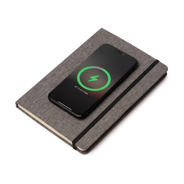 Blocco note A5 con ricarica wireless GARLAN 1892 in RPET