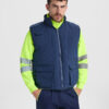 Gilet alta visibilità multitasche PERSEI 9313 giallo fluo blu navy