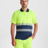 Polo alta visibilità manica corta VEGA 9315 giallo fluo blu navy