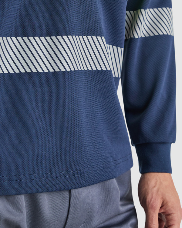 Polo alta visibilità manica lunga VEGA LS 9316 giallo fluo blu navy